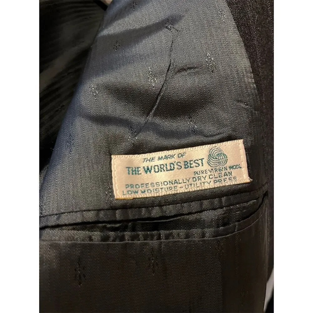 Austin Reed Men's Gray Wool Blazer 43L Formal Jacket two front buttons